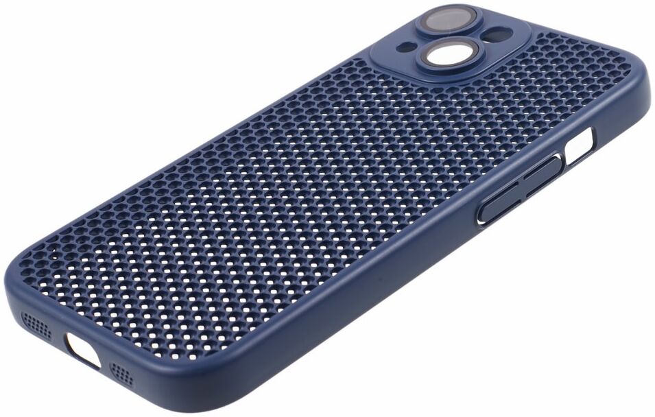 Apple iPhone 15 Hoesje Honingraat Back Cover Blauw afbeelding 6