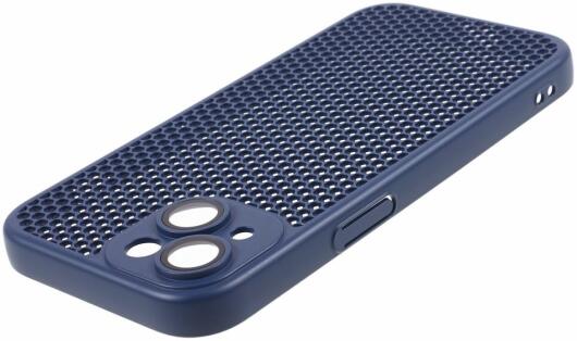 Apple iPhone 15 Hoesje Honingraat Back Cover Blauw afbeelding 4