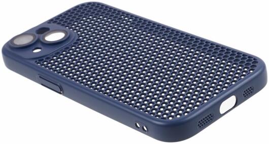Apple iPhone 15 Hoesje Honingraat Back Cover Blauw afbeelding 5