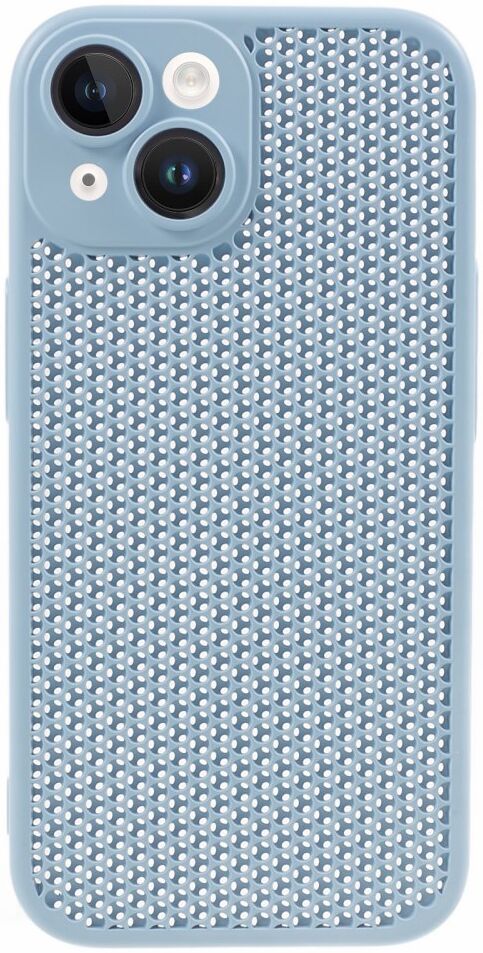 Apple iPhone 15 Hoesje Honingraat Back Cover Lichtblauw afbeelding 1
