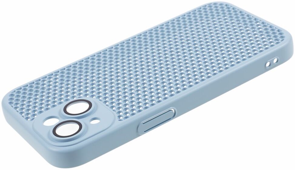 Apple iPhone 15 Hoesje Honingraat Back Cover Lichtblauw afbeelding 4