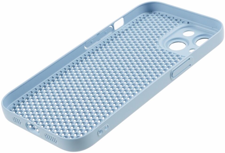 Apple iPhone 15 Hoesje Honingraat Back Cover Lichtblauw afbeelding 6