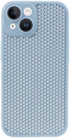 Apple iPhone 15 Hoesje Honingraat Back Cover Lichtblauw afbeelding 1