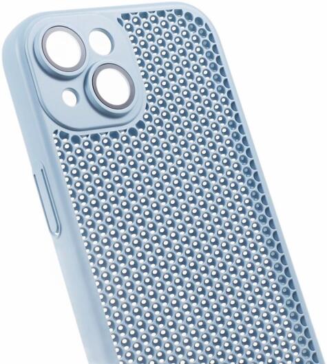 Apple iPhone 15 Hoesje Honingraat Back Cover Lichtblauw afbeelding 2