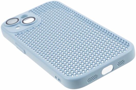 Apple iPhone 15 Hoesje Honingraat Back Cover Lichtblauw afbeelding 5