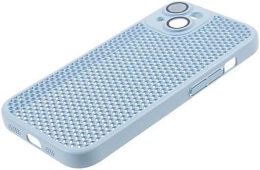 Apple iPhone 15 Hoesje Honingraat Back Cover Lichtblauw afbeelding 7