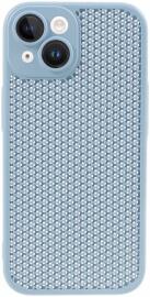 Apple iPhone 15 Hoesje Honingraat Back Cover Lichtblauw