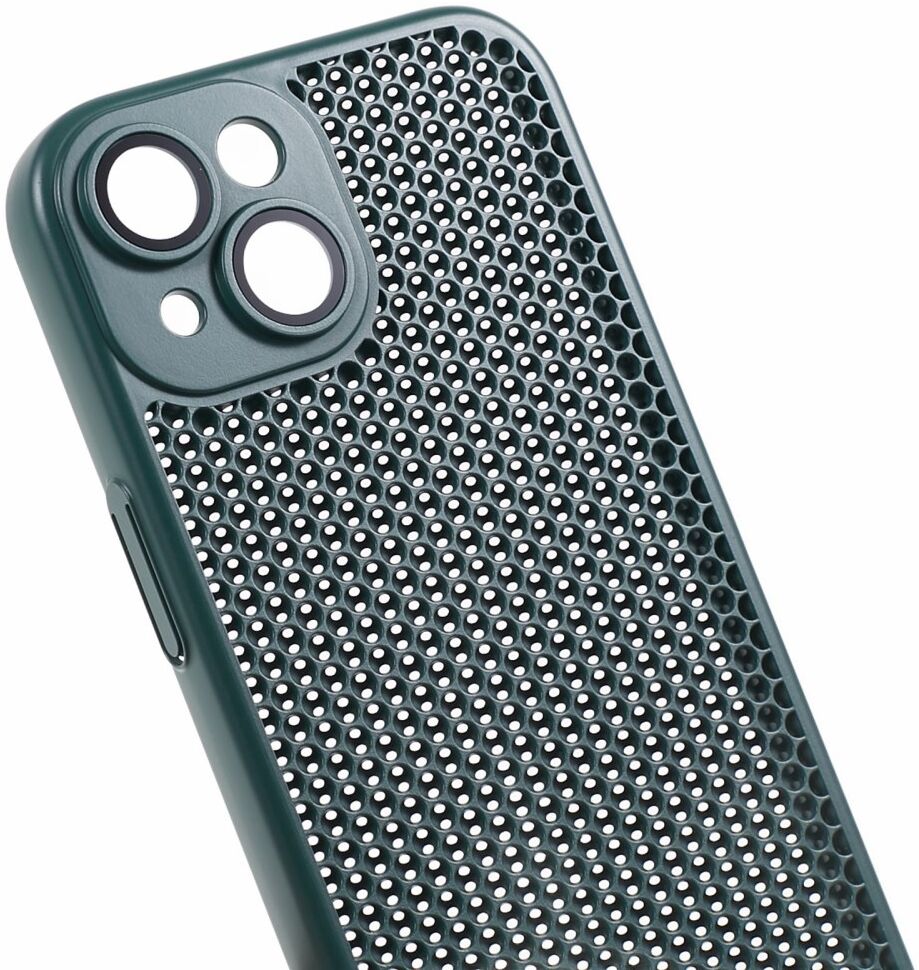 Apple iPhone 15 Hoesje Honingraat Back Cover Groen afbeelding 2