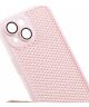 Apple iPhone 15 Hoesje Honingraat Back Cover Roze