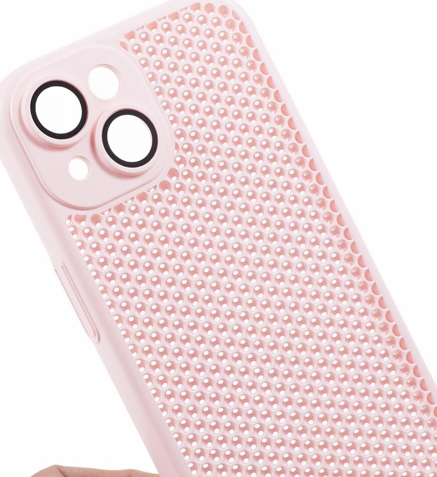 Apple iPhone 15 Hoesje Honingraat Back Cover Roze afbeelding 2