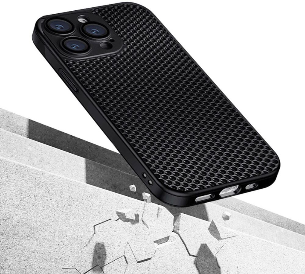 Apple iPhone 15 Pro Max Hoesje Honingraat Back Cover Lichtblauw afbeelding 2