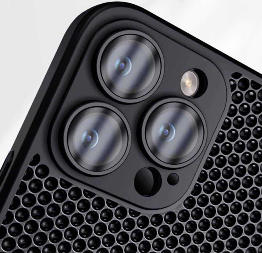 Apple iPhone 15 Pro Max Hoesje Honingraat Back Cover Lichtblauw afbeelding 5