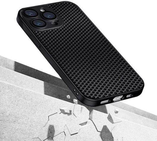 Apple iPhone 15 Pro Max Hoesje Honingraat Back Cover Lichtblauw afbeelding 2