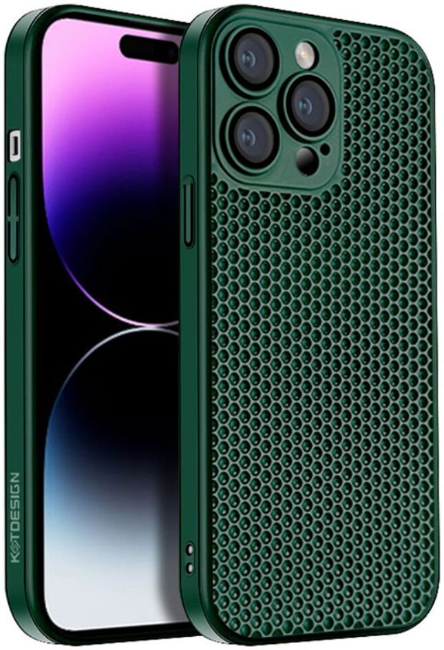 Apple iPhone 15 Pro Max Hoesje Honingraat Back Cover Groen afbeelding 1