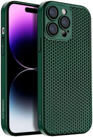 Apple iPhone 15 Pro Max Hoesje Honingraat Back Cover Groen