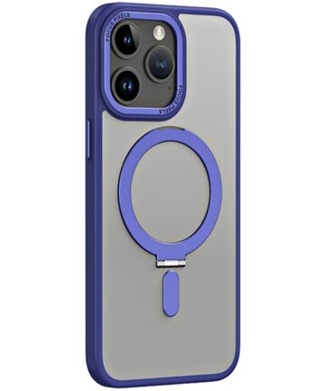 Apple iPhone 15 Pro Hoesje met MagSafe Kickstand Donker Blauw Hoesjes