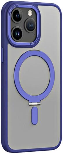 Apple iPhone 15 Pro Hoesje met MagSafe Kickstand Donker Blauw afbeelding 1