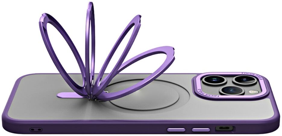 Apple iPhone 15 Pro Hoesje met MagSafe Kickstand Transparant afbeelding 8