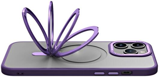 Apple iPhone 15 Pro Hoesje met MagSafe Kickstand Transparant afbeelding 8