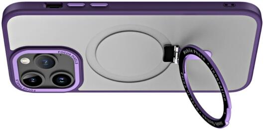 Apple iPhone 15 Pro Hoesje met MagSafe Kickstand Transparant afbeelding 9