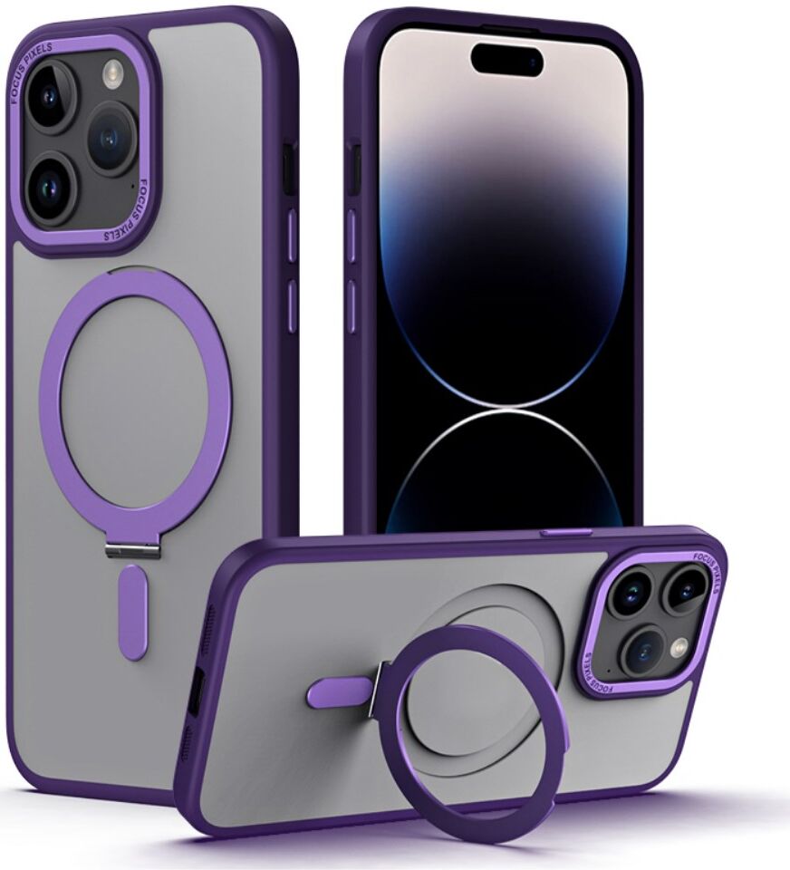 Apple iPhone 15 Pro Max Hoesje met MagSafe Kickstand Transparant afbeelding 2