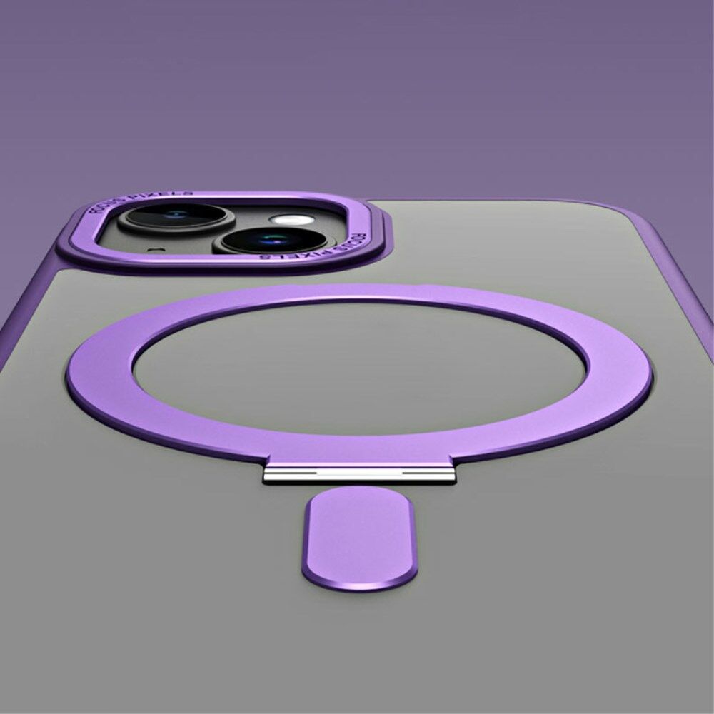 Apple iPhone 15 Hoesje met MagSafe Kickstand Back Cover Blauw afbeelding 5