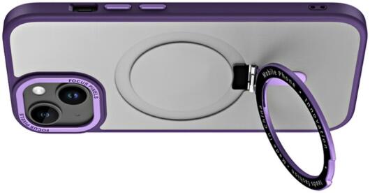 Apple iPhone 15 Hoesje met MagSafe Kickstand Back Cover Blauw afbeelding 10