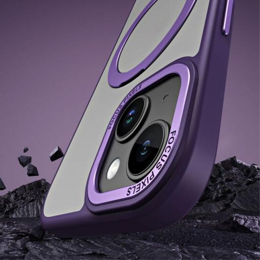 Apple iPhone 15 Hoesje met MagSafe Kickstand Back Cover Blauw afbeelding 7