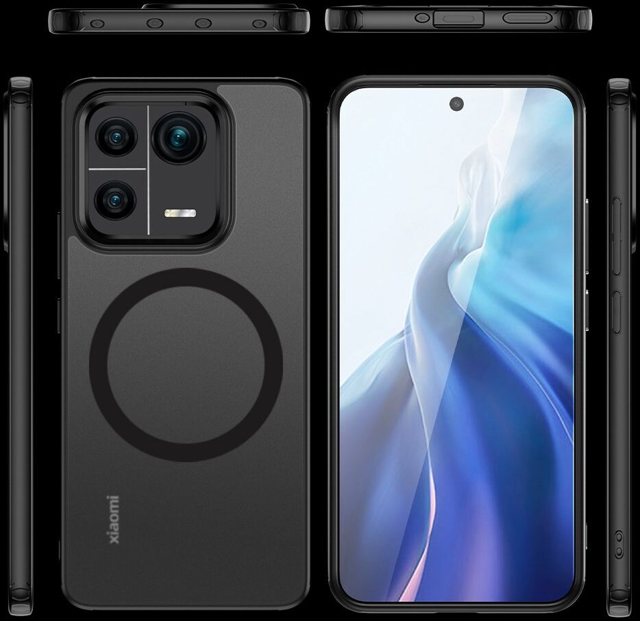 Xiaomi 13 Pro Hoesje met MagSafe Back Cover Matte Zwart afbeelding 6