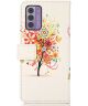 Nokia G42 Hoesje Portemonnee Book Case Bloemen Print