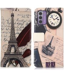 Nokia G42 Hoesje Portemonnee Book Case Eiffeltoren Print