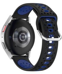 Universeel Smartwatch 20MM Bandje - Siliconen - Gespsluiting - Zwart Blauw
