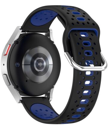 Universeel Smartwatch 20MM Bandje - Siliconen - Gespsluiting - Zwart Blauw Bandjes