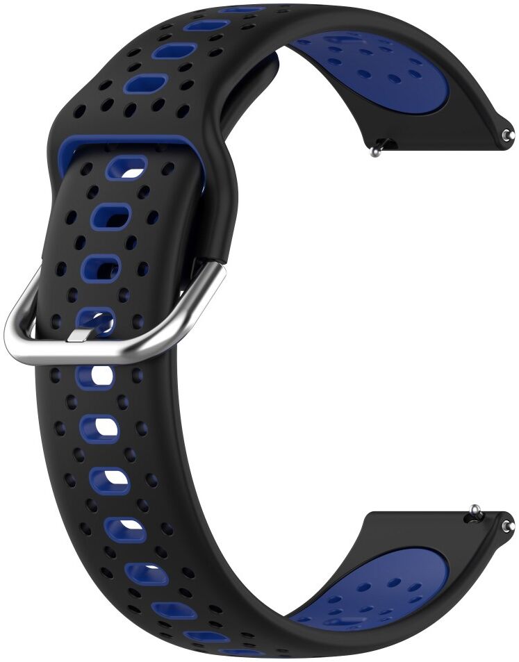 Universeel Smartwatch 20MM Bandje - Siliconen - Gespsluiting - Zwart Blauw afbeelding 2