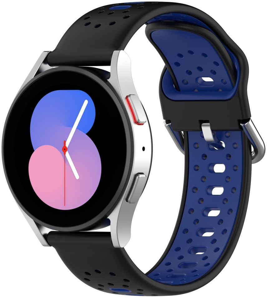 Universeel Smartwatch 20MM Bandje - Siliconen - Gespsluiting - Zwart Blauw afbeelding 4