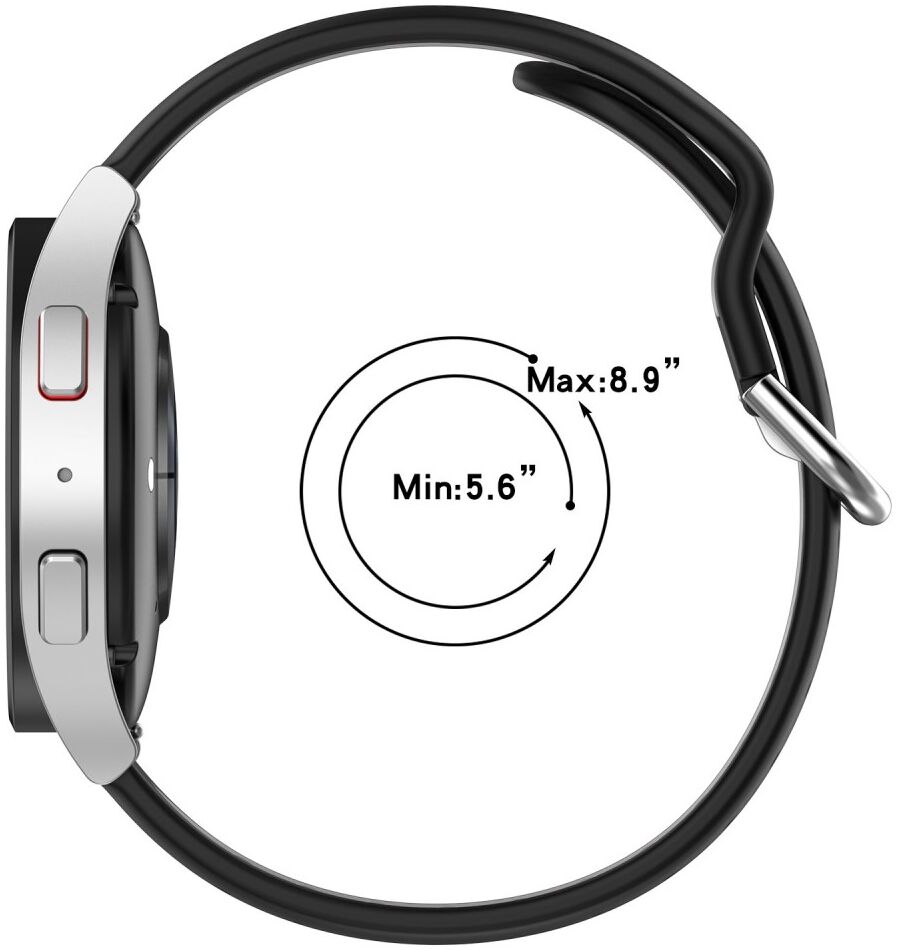 Universeel Smartwatch 20MM Bandje - Siliconen - Gespsluiting - Zwart Blauw afbeelding 7