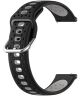 Universeel Smartwatch 20MM Bandje - Siliconen - Gespsluiting - Zwart Grijs