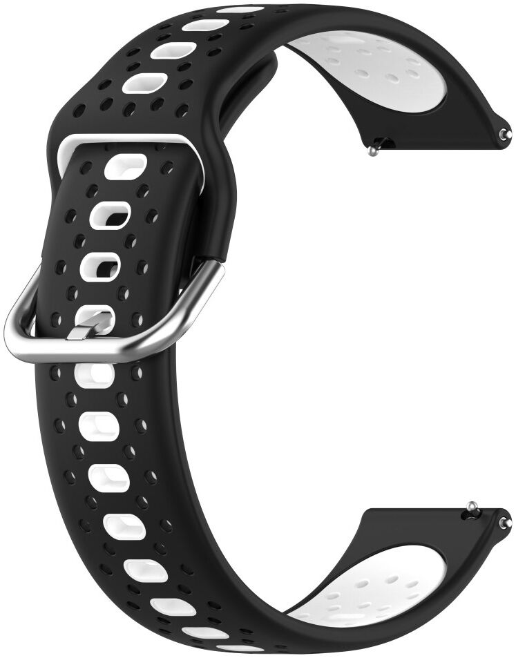 Universeel Smartwatch 20MM Bandje Siliconen Gespsluiting Zwart Wit afbeelding 2