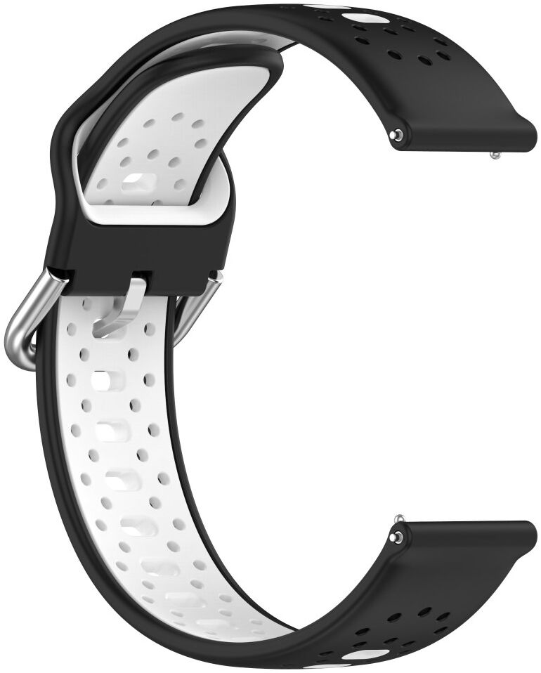 Universeel Smartwatch 20MM Bandje Siliconen Gespsluiting Zwart Wit afbeelding 3