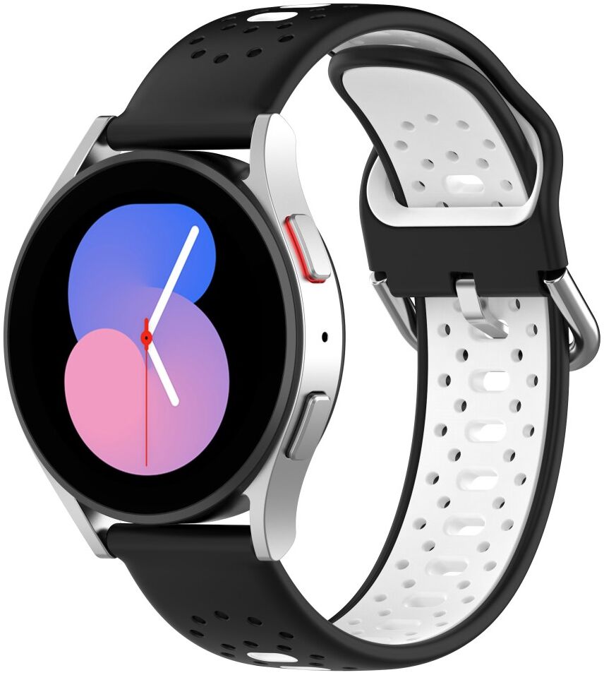 Universeel Smartwatch 20MM Bandje Siliconen Gespsluiting Zwart Wit afbeelding 4