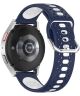 Universeel Smartwatch 20MM Bandje - Siliconen - Gespsluiting - Blauw Wit