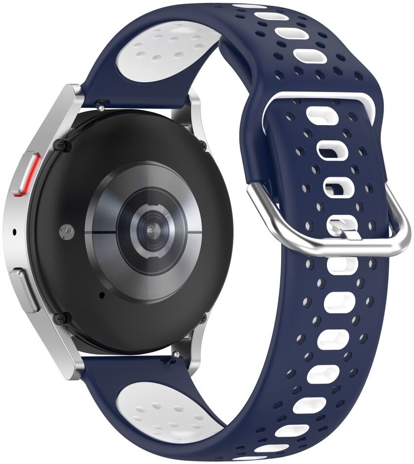 Universeel Smartwatch 20MM Bandje - Siliconen - Gespsluiting - Blauw Wit afbeelding 1
