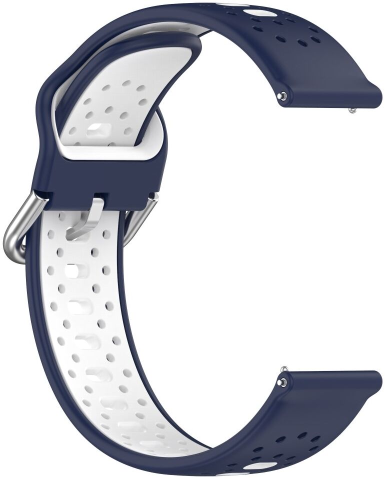 Universeel Smartwatch 20MM Bandje - Siliconen - Gespsluiting - Blauw Wit afbeelding 3