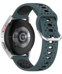 Universeel Smartwatch 20MM Bandje - Siliconen - Gespsluiting - Groen Zwart