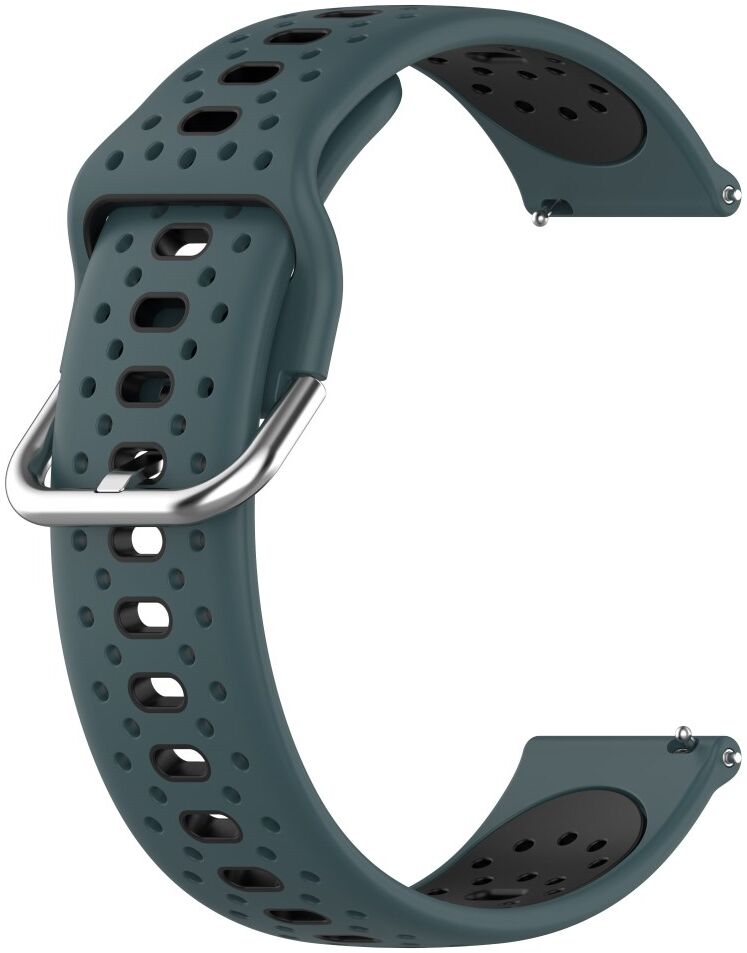 Universeel Smartwatch 20MM Bandje - Siliconen - Gespsluiting - Groen Zwart afbeelding 2