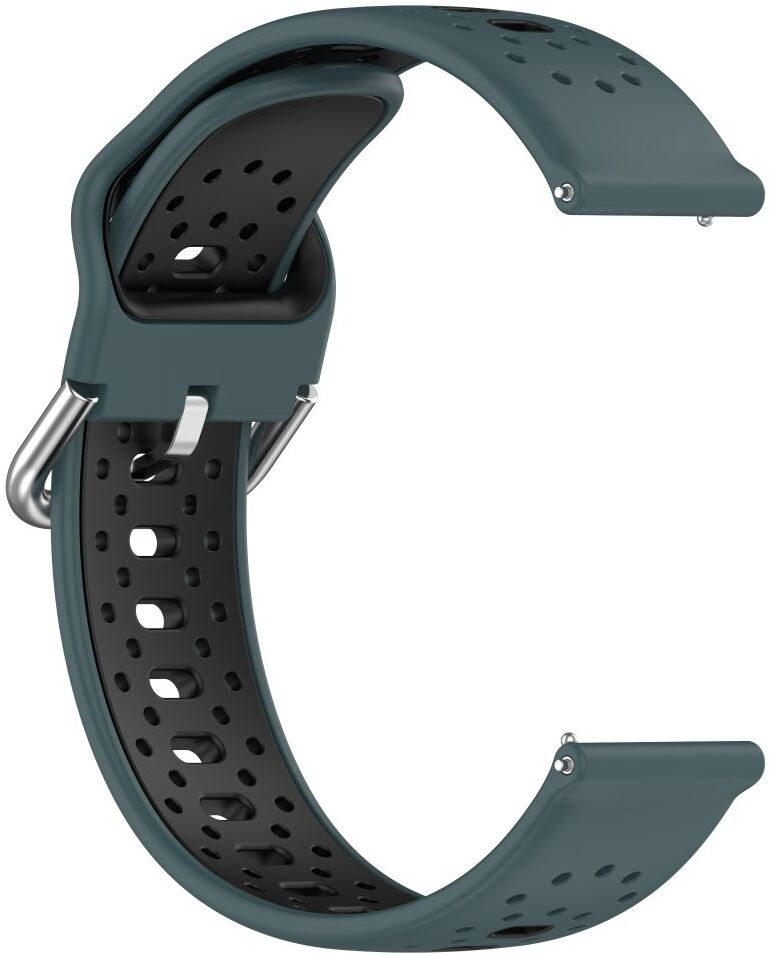 Universeel Smartwatch 20MM Bandje - Siliconen - Gespsluiting - Groen Zwart afbeelding 3