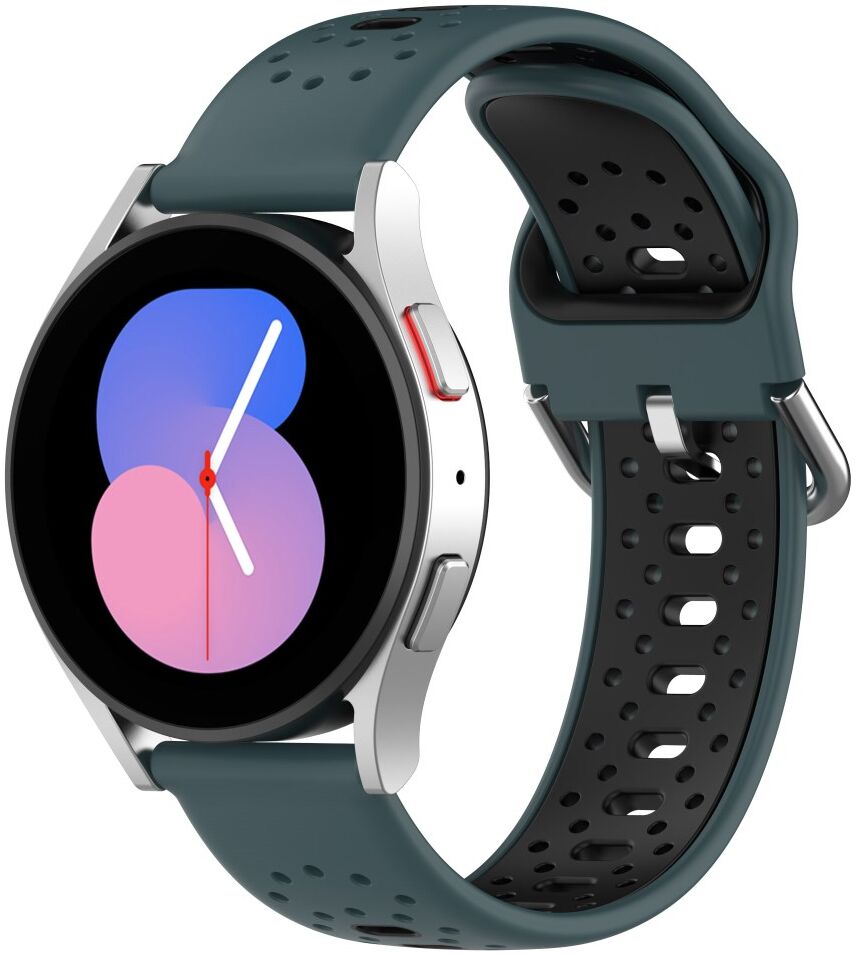 Universeel Smartwatch 20MM Bandje - Siliconen - Gespsluiting - Groen Zwart afbeelding 4