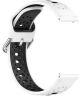 Universeel Smartwatch 20MM Bandje - Siliconen - Gespsluiting - Wit Zwart