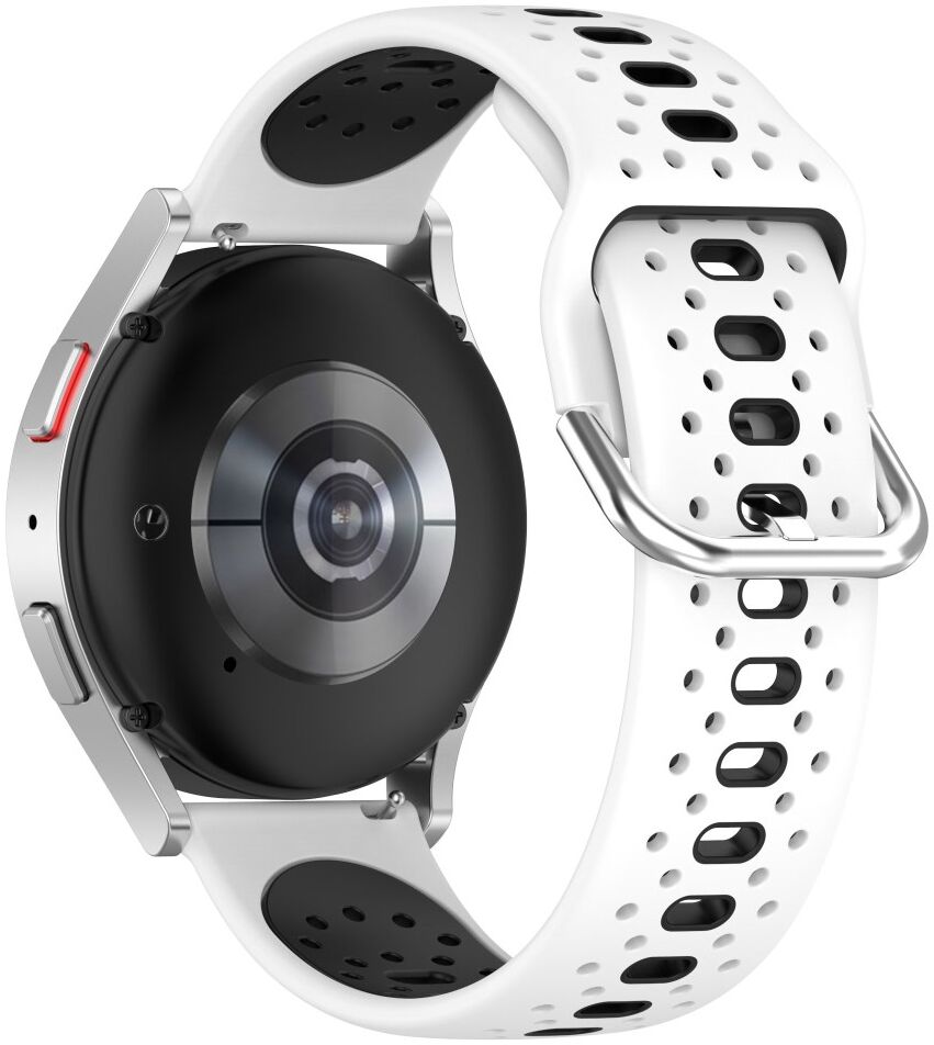 Universeel Smartwatch 20MM Bandje - Siliconen - Gespsluiting - Wit Zwart afbeelding 1