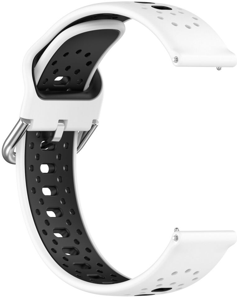 Universeel Smartwatch 20MM Bandje - Siliconen - Gespsluiting - Wit Zwart afbeelding 3